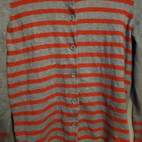 Grey/Orange Striped Sequin GAP Cardigan- Size S - Picture 3 of 12